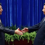 日本の安倍晋三首相と中国の胡錦習近平