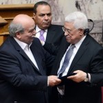 ギリシャ議会社長ニコスVoutsisとパレスチナ大統領アッバス。