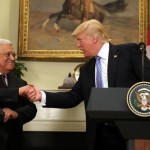 パレスチナ自治政府のマフムード・アッバス大統領がドナルド・トランプ・ホワイトハウス大統領と会見