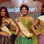 From left, Jessia Islam, Jannatul Nayeem Avril and Jannatun Sumaiya Himi, the top three of Lovello Miss World Bangladesh