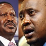ケニアのUhuru Kenyatta大統領と野党指導者Raila Odinga