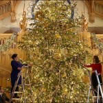 ウィンザー宮殿は20フィートの高さで、最終日にクリスマスツリーに装飾されました