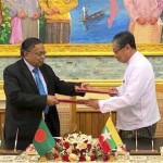 バングラデシュ外務大臣A.H.マフムード・アリとミャンマー連合大臣、国家顧問のチョ・ティント・スウ