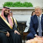 サウジアラビアのモハマド・ビン・サルマン皇太子とドナルド・トランプ大統領のファイル写真