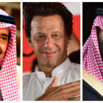 パキスタンのイムラン・カーン首相、サウジアラビアのサルマン・ビン・アブドゥラジツ国王、モハメド・ビン・サルマン皇太子
