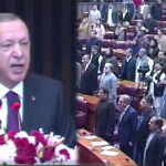 Recep Tayyip Erdoganは、議会の合同会議に向けて、100年前にトルコで起こったことが、現在占領されているカシミールで繰り返されていると述べました。