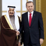 トルコ大統領レジェップタイップエルドアンとサウジ王サルマンビンアブドゥルアジズアルサウド