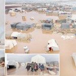 テントキャンプの洪水状況と厳しい寒さにより、シリア難民は無力になりました。